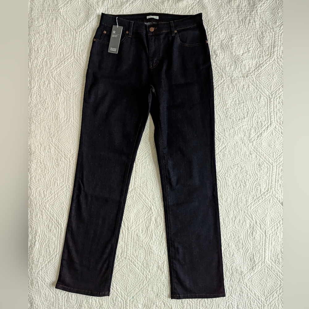 Eileen Fisher Dark Indigo Straight Leg Jeans